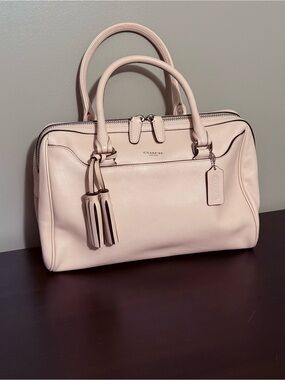 Coach Legacy Haley Blush Pink Leather Doctors Bag Satchel with Tassel Charm